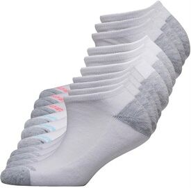 Pro Player Womens Ten Pack Cushioned No Show Socks White Pro Player Womens Ten Pack Cushioned No Show Socks White