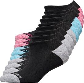 Pro Player Womens Ten Pack Cushioned No Show Socks Black Pro Player Womens Ten Pack Cushioned No Show Socks Black