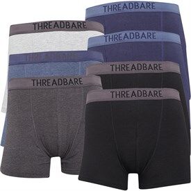 Threadbare Mens Plates Seven Pack Boxers Black/Black/Navy/Navy/Charcoal Marl/Denim Marl/Grey Marl Threadbare Mens Plates Seven Pack Boxers Black/Black/Navy/Navy/Charcoal Marl/Denim Marl/Grey Marl