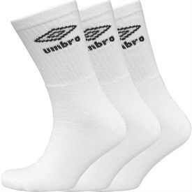 Umbro Mens Three Pack Crew Socks White