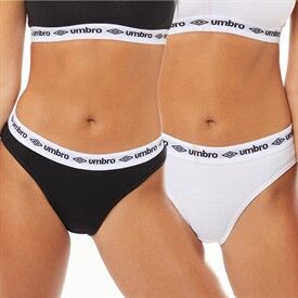Umbro Womens Two Pack Briefs Black/White Umbro Womens Two Pack Briefs Black/White