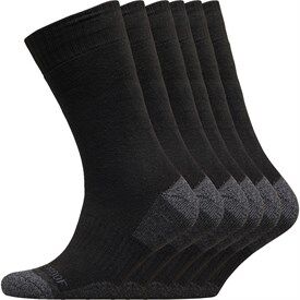 WEATHERPROOF Mens Six Pack Workwear Crew Socks Black WEATHERPROOF Mens Six Pack Workwear Crew Socks Black