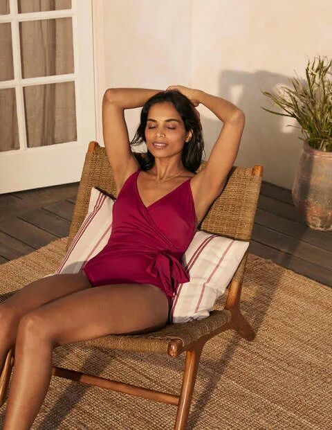 Boden Portofino Wrap Swimsuit Red Mulberry Women Boden  Size: 12 Boden Portofino Wrap Swimsuit Red Mulberry Women Boden  Size: 12