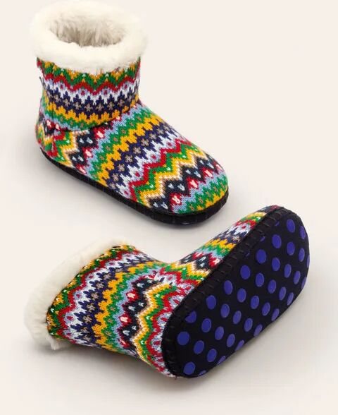 Mini Knitted Slipper Boots College Navy Boys Boden Sole Size: 33