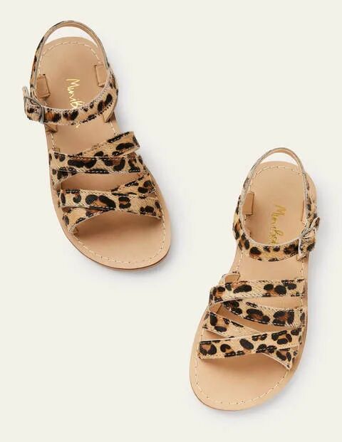 Mini Everyday Sandals Leopard Girls Boden Leather Size: 33