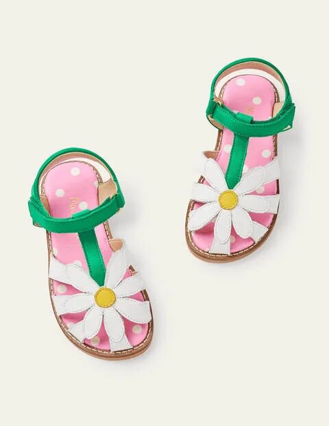 Mini Leather Padded Sandals White Flower Girls Boden Leather Size: 36