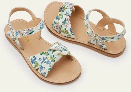 Mini Leather Knot Sandals Boto Pink Meadow Floral Girls Boden Leather Size: 33