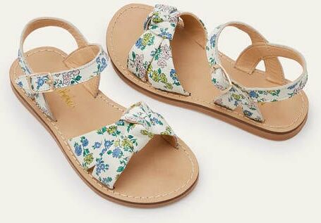 Mini Leather Knot Sandals Boto Pink Meadow Floral Girls Boden Leather Size: 35