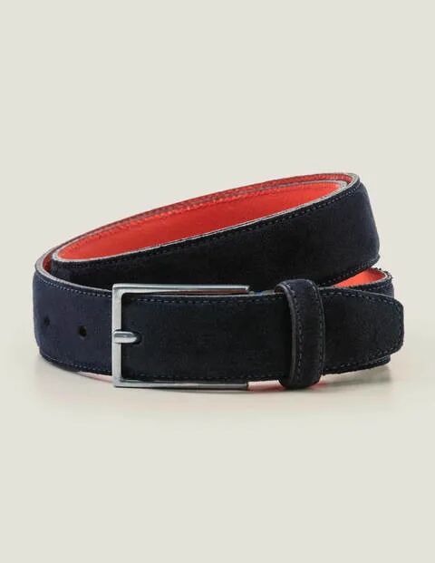 Boden Smart Suede Belt Navy Men Boden Leather Size: 42-44