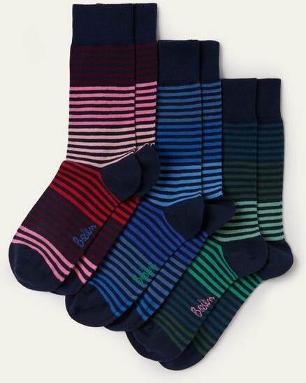 Boden Favourite Socks Graded Stripe Pack Men Boden  Size: ONE Boden Favourite Socks Graded Stripe Pack Men Boden  Size: ONE