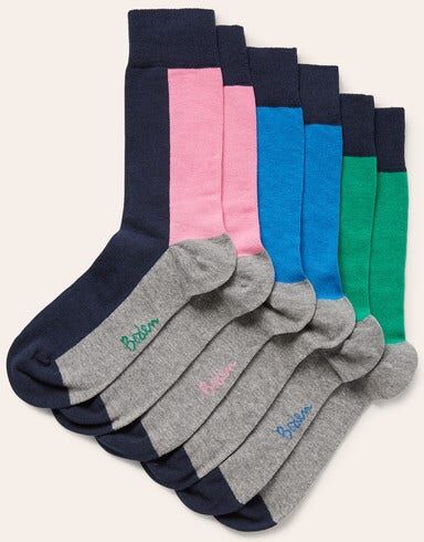Boden Favourite Socks Colourblock Pack Men Boden  Size: ONE Boden Favourite Socks Colourblock Pack Men Boden  Size: ONE