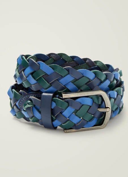 Boden Leather Plaited Belt Blues Multi Men Boden Leather Size: 42-44 Boden Leather Plaited Belt Blues Multi Men Boden Leather Size: 42-44