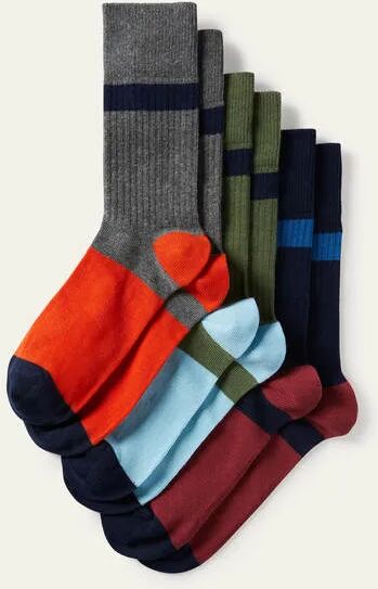 Boden Favourite Ribbed Socks Mixed Colourblock Pack Men Boden Cotton Size: ONE