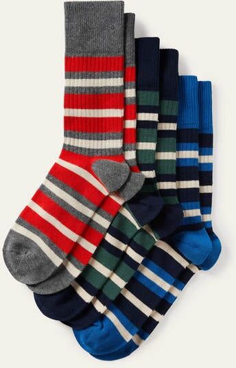 Boden Favourite Ribbed Socks Rugby Multi Stripe Men Boden Cotton Size: ONE Boden Favourite Ribbed Socks Rugby Multi Stripe Men Boden Cotton Size: ONE