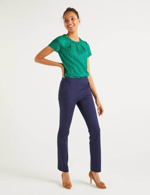 Boden Bath Bi-Stretch Trousers Navy Women Boden - Female - Navy - Size: Large