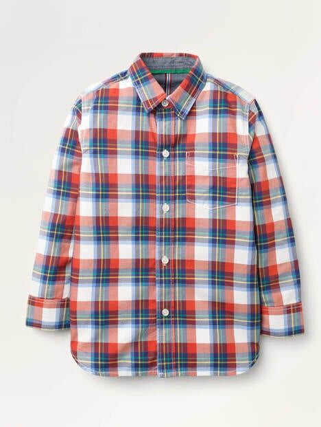 Mini Casual Twill Shirt Red Boys Boden - Male - Blue - Size: 2-3y