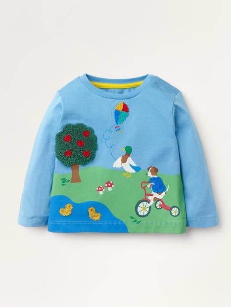 Baby Park Scene T-shirt Blue Baby Boden Cotton Size: 3-6m