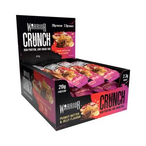 Warrior Supplements 12x Protein Bars - Warrior Crunch - High Protein Low Sugar Bars - Peanut Butter Jelly