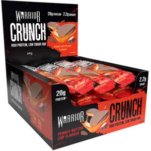 Warrior Supplements 12x Protein Bars - Warrior Crunch - High Protein Low Sugar Bars - Peanut Butter Cup