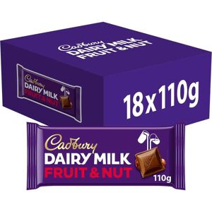 Cadbury Dairy Milk Fruit & Nut Chocolate Bar 110g (Box of 18) Cadbury Dairy Milk Fruit & Nut Chocolate Bar 110g (Box of 18)