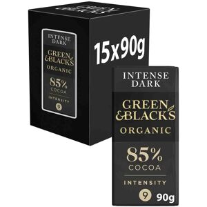 Green & Black's Dark 85% Chocolate Bar 90g (Box of 15) Green & Black's Dark 85% Chocolate Bar 90g (Box of 15)