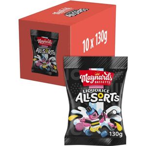 Maynards Bassetts Liquorice Allsorts Bag 130g (Box of 10) Maynards Bassetts Liquorice Allsorts Bag 130g (Box of 10)