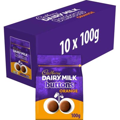 Cadbury Dairy Milk Orange Giant Buttons Chocolate Bag 100g (Box of 10) Cadbury Dairy Milk Orange Giant Buttons Chocolate Bag 100g (Box of 10)