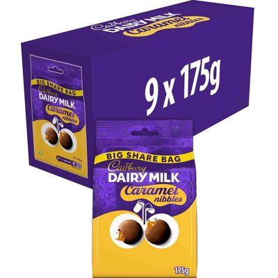 Cadbury Dairy Milk Caramel Nibbles Share Bag 175g (Box of 9) Cadbury Dairy Milk Caramel Nibbles Share Bag 175g (Box of 9)