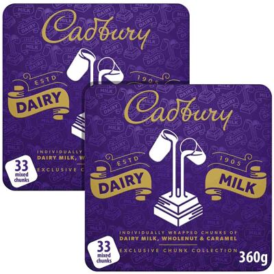 Cadbury Dairy Milk Chunk Collection Gift Tin 360g (Bundle of 2) Cadbury Dairy Milk Chunk Collection Gift Tin 360g (Bundle of 2)
