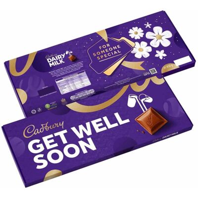 Cadbury Dairy Milk Get Well Soon XL Chocolate Bar 850g Cadbury Dairy Milk Get Well Soon XL Chocolate Bar 850g