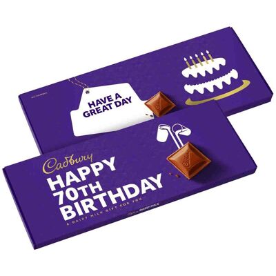 Cadbury Dairy Milk Happy 70th Birthday XL Chocolate Bar 850g Cadbury Dairy Milk Happy 70th Birthday XL Chocolate Bar 850g
