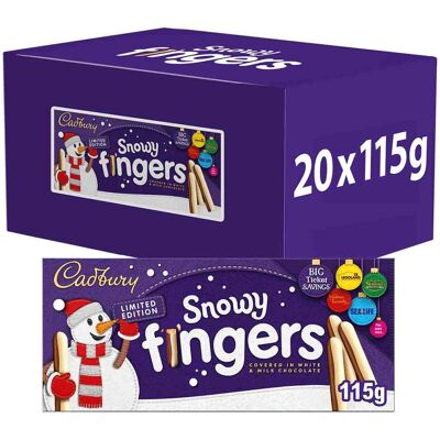 Cadbury Snowy Fingers Christmas Biscuits Box of 20 Cadbury Snowy Fingers Christmas Biscuits Box of 20