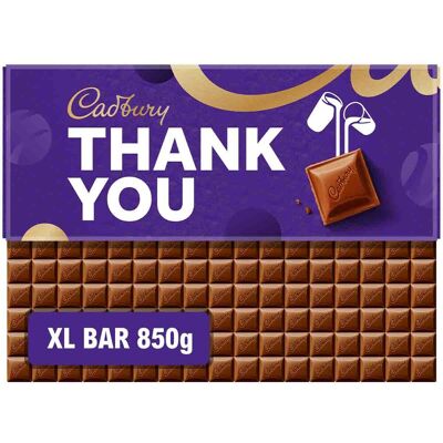 Cadbury Dairy Milk Thank You XL Chocolate Bar 850g Cadbury Dairy Milk Thank You XL Chocolate Bar 850g