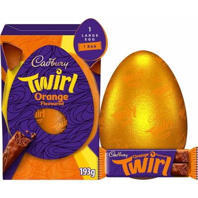 Cadbury Orange Twirl Chocolate Easter Egg L 193g Cadbury Orange Twirl Chocolate Easter Egg L 193g