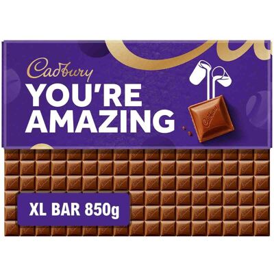 Cadbury Dairy Milk You're Amazing XL Chocolate Bar 850g Cadbury Dairy Milk You're Amazing XL Chocolate Bar 850g