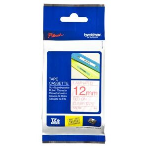 Original Brother P-Touch TZE132 12mm Gloss Tape - Red on Clear