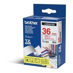 Original Brother P-Touch TZE262 36mm Gloss Tape - Red on White