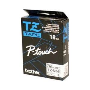 Original Brother P-Touch TZN241 18mm Tape - Black on White