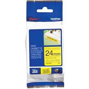 Original Brother TZES651 24mm Strong Adhesive Tape Black on Yellow