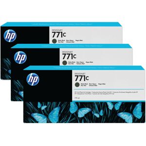 Original HP No.771 Matte Black Ink Cartridge (Pack of 3)