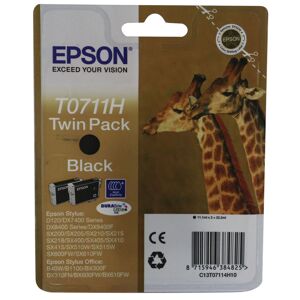 Original Epson T0711H Black Ink Cartridge Twin Pack