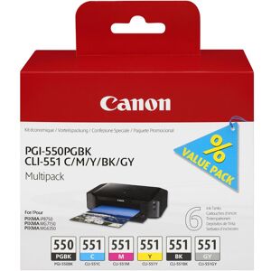 Original Canon PGI550/CLI551 Ink Cartridge Multipack (PGBK/C/M/Y/BK/GY)