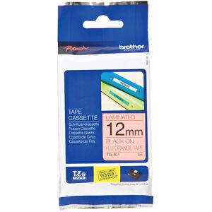 Original Brother TZEB31 12mm Tape Fluorescent Black on Orange