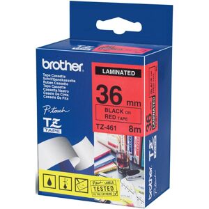 Original Brother P-Touch TZE461 36mm Gloss Tape - Black on Red