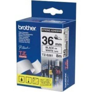 Original Brother TZES261 36mm Strong Adhesive Tape - Black on White