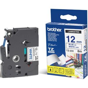 Original Brother P-Touch TZ233 12mm Tape - Gloss Blue on White