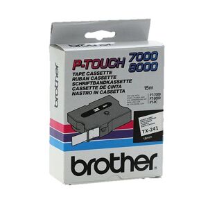 Original Brother P-Touch TX241 18mm Gloss Tape - Black on White