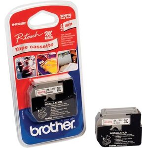 Original Brother P-Touch MK222BZ 9mm Plastic Tape - Red on White