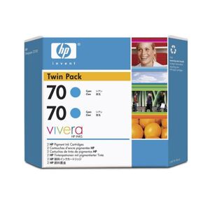 Original HP No. 70 Cyan Ink Cartridge 130ml (Twin Pack)