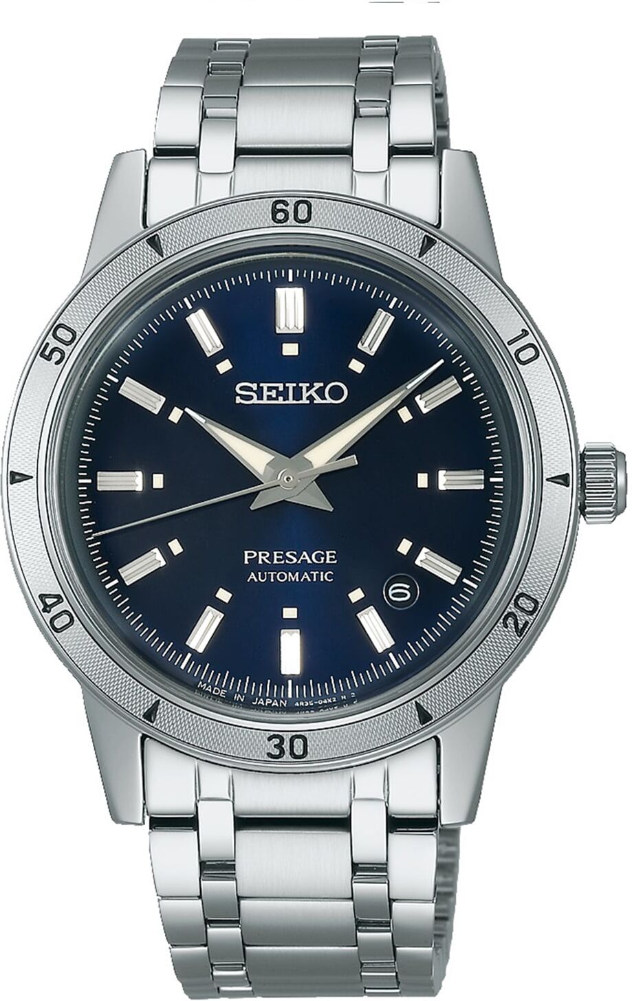 Seiko Presage Presage Style 60's 'Elegant Yet Rugged' 39.5mm Mens Watch Navy